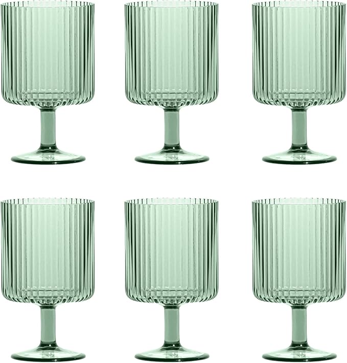 Mesa Acrylic Stacking Wine Glass - Sage Green - 15 oz - Set of 6