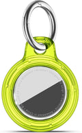 for Apple AirTag 2nd & 1st Gen, Waterproof Case for AirTag Holder Keychain,GPS Tracker Cover for Dog,Car Key,Luggage-E47-Clear Chartreuse
