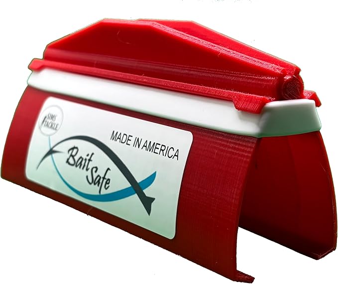Bait Safe Lure cover/Protector, Patent Pending easy on/Off system, Saltwater Resistant Fishing Gear, Protects & Organizes Lures (Red, Large)