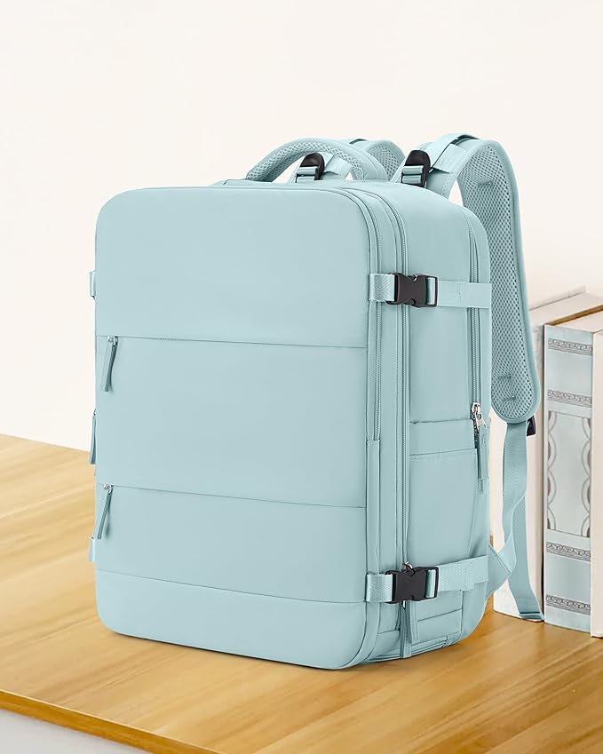 coowoz Large Travel Backpack Carry On for Women Man Gym Backpacks with Laptop Compartment Mochila de Viaje Teacher Personal Item Backpack Rucksack Airplane Accessories Must Haves Blue