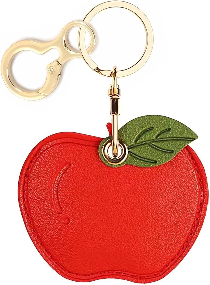 Leather Keychain Holder Case Compatible with AirTag,Cute air tag Cover with Keychain Ring,GPS Tracker Case for Keys