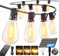 30FT Solar String Lights Outdoor Waterproof, 10+1 LED Solar Powered Lights with Remote Control, 3 Light Modes & Dimmable, USB-C Charging for Patio, Backyard, Garden, Camping
