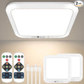 Rechargeable Motion Sensor Closet Light with Remote, Wireless Battery Operated Ceiling Light Magnetic Mount, Rechargeable LED Shower Light No Wiring for Indoor, Shower, Stairs, Hallway, Porch - 2 Pack