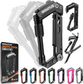 Carabiner Multitool 8-in-1 EDC Carabiners Pocket Knife, Serrated Knife, Rope Cutter, Screwdriver, Can Bottle Opener, Ruler, Survival Gear for Camping Climbing Hiking, Gifts for Men (Black)