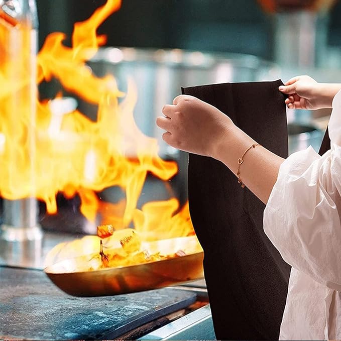 24 x 24 inches Fire Blanket for Heat Resistant Welding Blanket Flame Retardant Carbon Felt Barbecue Mat Outdoor Emergency Fireproof Mat for Grill, Stove, BBQ