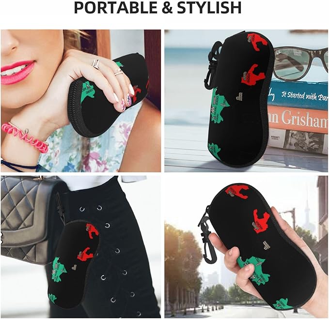 YANGqing Italy Map Cities Marked Print Light Soft Shell Glasses Case Portable & Lightweight Sunglasses Bag, Slim Travel Eyeglasses Pouch