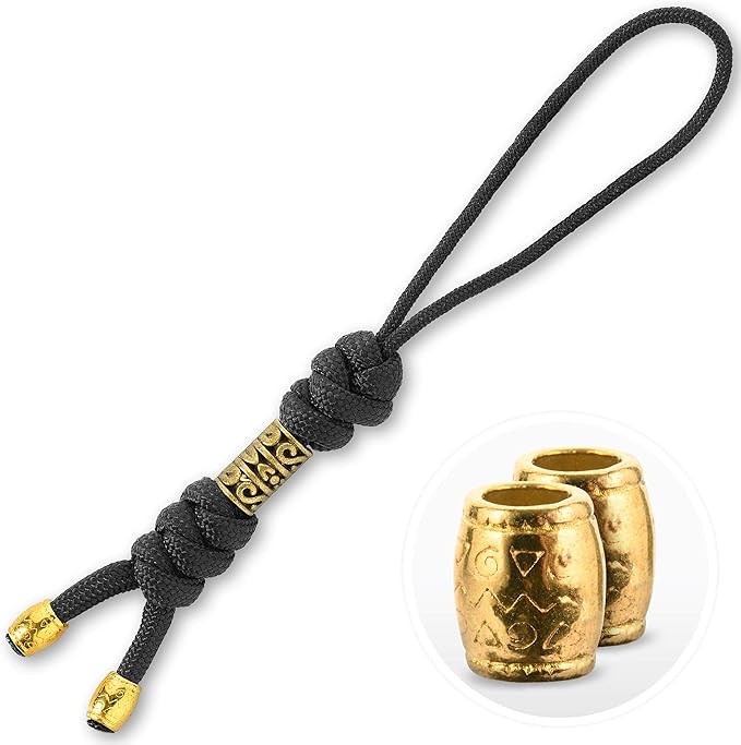 M-Tac Skull Knife Lanyard with Bead – Paracord Lanyard for Knives & EDC – Tactical Knife Fob Pull Cord – Durable Paracord
