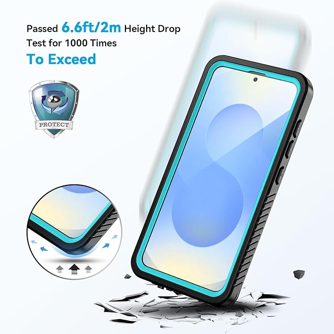 Lanhiem for Samsung Galaxy S25 Case, IP68 Waterproof Dustproof, Built-in Screen Protector, Rugged Full Body Shockproof Protective Cover for Galaxy S25, Blue