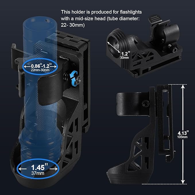 SAOPRKLER Tactical Flashlight 1200 High Lumen Duty Belt Flashlight for Law Enforcement, Premium Police Flashlight with Holster for Duty Belt,led Flashlight Gifts-Sentinel-X1