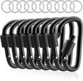 sprookber 3" Locking Carabiners | Keychain Carbineers D Ring Key Clip Spring Snap Hook for Multi-Usage | Set of 8