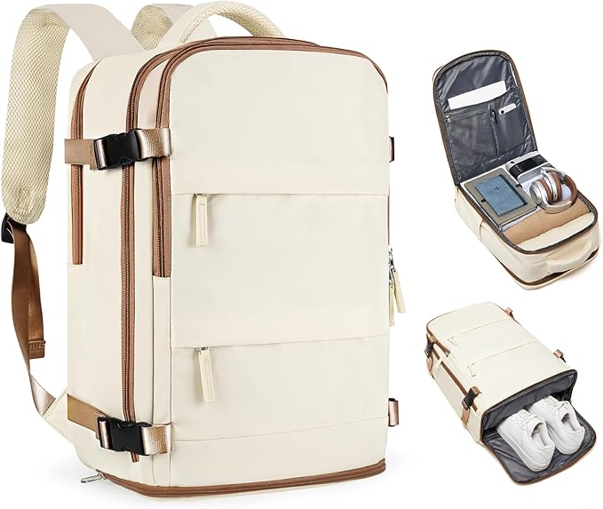 coofay Travel Backpack Carry on Flight Approved Mochila De Viaje Personal Item Travel Bag Backpacks for Travel Backpacks for Men Women Carry on Backpack for Airplanes 18x14x8 Inches Travel Bag