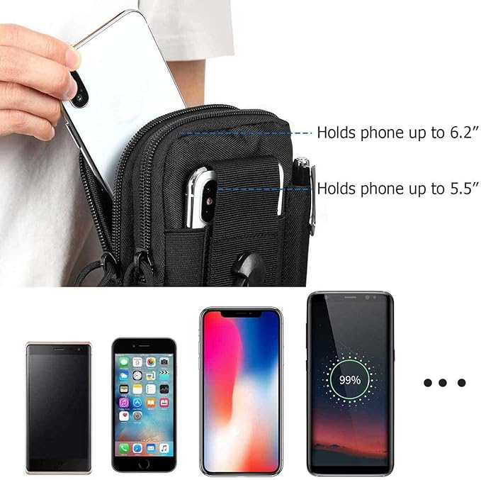 Belt Pouch, Tactical Molle Phone Pouch EDC Utility Pouches Waist Bag, Small Cell Phone Holster Gear Tool Gadget Pocket for Men