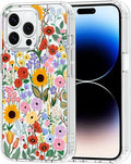 MOSNOVO Case for iPhone 14 Pro Max, [Buffertech 6.6ft Military-Grade Drop Protection] [Anti Peel Off Tech] Clear TPU Bumper Phone Case Cover Design - Blossom & Bloom