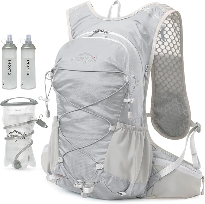 IX INOXTO Hydration Backpack, 18L Lightweight Hiking Backpack with 2L Water Bladder Daypack Women Men, Water Backpack Insulated Hydration Pack for Hiking, Running, Festival, Cycling