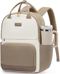 LOVEVOOK Laptop Backpack for Women with Giant Tumbler Holder Pocket, 15.6 inch Travel Work Backpack Purse for Teacher Nurse, Waterproof College Book Bag Cute Casual Daypack, Beige-Khaki