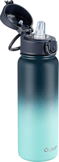 OLDLEY 20 Oz Insulated Stainless Steel Water Bottle For Kids, With Straws Leak-proof, Kids Water Bottles For School Boys Girls,Blue Green