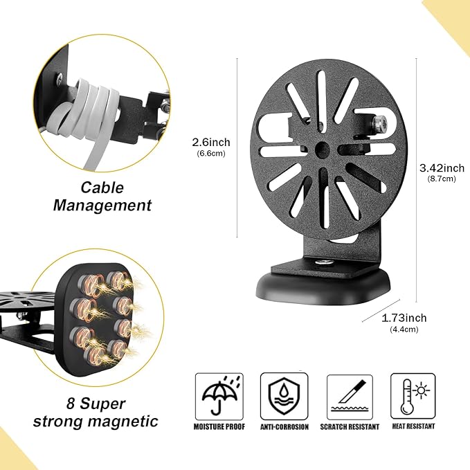Universal Magnetic Security Camera Mount - 360° Rotation & Tilt -Damage Free Indoor Outdoor Holder fits for Enfy,Tplink,Blink,Wyze,Google Nest,Ring for Metal Surface in Curise,Garage,Carport,Workshop