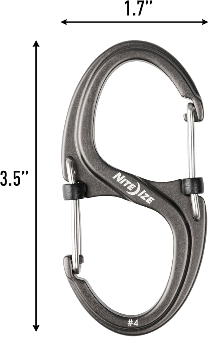 Nite Ize S-Biner XT SlideLock Dual Carabiner - Working Load Limit of 500 lb - Heavy-Duty Locking Carabiner - Durable Aluminum Body & Independent Gates - Camping, Travel & Everyday Carry