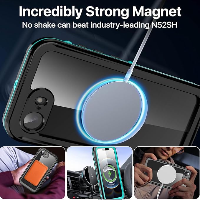 AICase for iPhone 17e/iPhone 16e Case Waterproof with MagSafe Snowproof,Dustproof and Shockproof,IP68 Certified Real 360 Full Body Protection Fully Sealed Underwater Cover for iPhone 17e/16e 6.1"_Blue