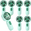 Rossesay 6 Pcs Mini Portable Fan Bulk Cute Handheld Lightweight Small Little Personal Hand Eyelash Fan 3 Speeds USB Rechargeable for Women Men Indoor Outdoor Makeup Travel (Green)