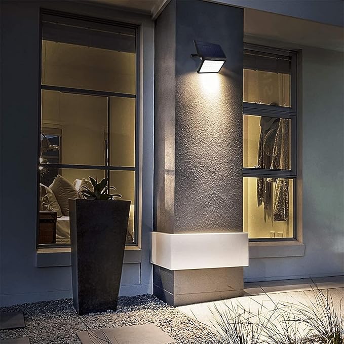 JACKYLED 1000 Lumens 299 LED Solar Lights Outdoor Bright Solar Dusk to Dawn Light with 4000mAh Battery, IP65 Waterproof Outdoor Solar Powered Security Flood Light for Wall Porch Shed Barn