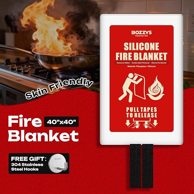 Fire Blanket | Not Prickly Prepared Fire Suppression | 40"x40" Fire Blankets Emergency for Home and Kitchen
