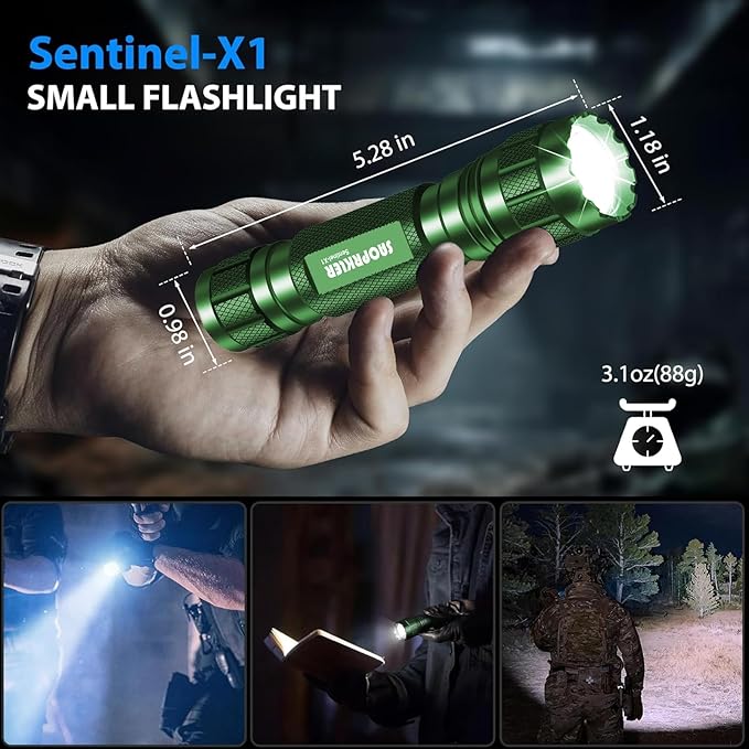 SAOPRKLER Tactical Flashlight 1200 High Lumen Duty Belt Flashlight for Law Enforcement, Premium Police Flashlight with Holster for Duty Belt,led Flashlight Gifts-Sentinel-X1