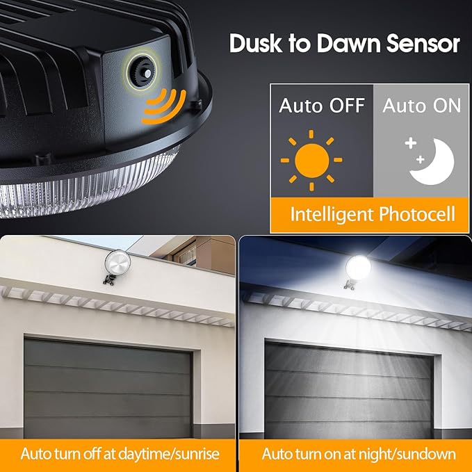150W 2 Pack 20000LM Dusk to Dawn Outdoor Lighting, LED Barn Lights Outdoor with 150° Adjustable Photocell Pole Light 6500K Flood Light, IP66 Waterproof Area Street Light for Garage Yard