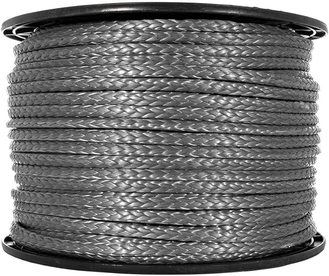 Rope & Cord 12-Strand DYMAX Rope | Gray | 10, 25, 50, 100, 600 ft | ½, ¼, 1/8, 3/8, 5/16 in | Made in The USA