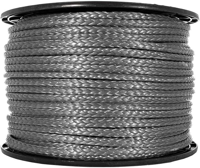 Rope & Cord 12-Strand DYMAX Rope | Gray | 10, 25, 50, 100, 600 ft | ½, ¼, 1/8, 3/8, 5/16 in | Made in The USA