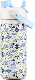 18 oz Kids Water Bottle for School: Spill-Resistant, Insulated 24H Cold Cup with 2-in-1 Straw Spout Lid, BPA-Free, Backpack Friendly, Durable, Cute Birthday Gift for Daughter, Girls (Buzzin' Blues)