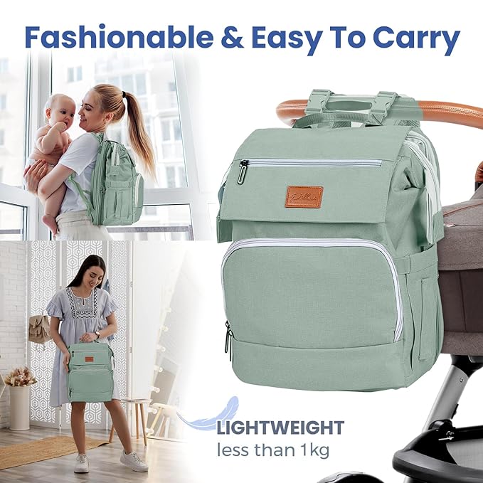 PILLANI Baby Diaper Bag Backpack - Large Bag for Boys & Girls, Waterproof Diaper Backpack - Travel Diaper Bags w/Changing Pad, Baby Registry Search & Shower Gifts - Essentials Must Haves Newborn Stuff