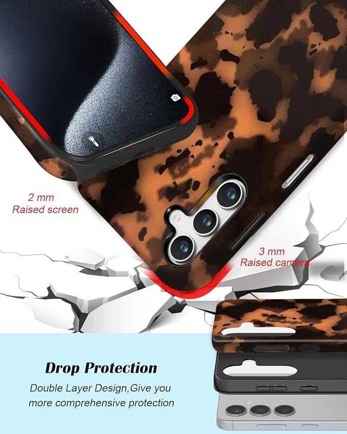 Compatible for Samsung Galaxy A26 5G Case, Dual Layer Heavy Duty 2 in 1 Shockproof Protective Phone Case,Cheetah Leopard Print