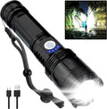 BERCOL Rechargeable Flashlights High Lumens, 90000 Lumens Super Bright LED Flash Light, 5 Modes, IPX5 Waterproof Handheld Flash Light for Home, Emergencies, Camping