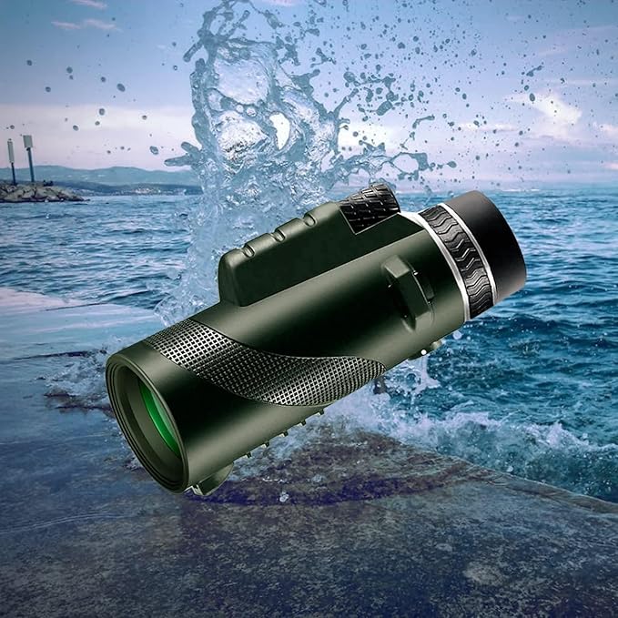 Monocular Telescope 80x100 High Powered Monoculars High Definition for Adults High Powered with Smartphone Adapter Telescope Hunting Wildlife Bird Watching Travel Camping Hiking Green