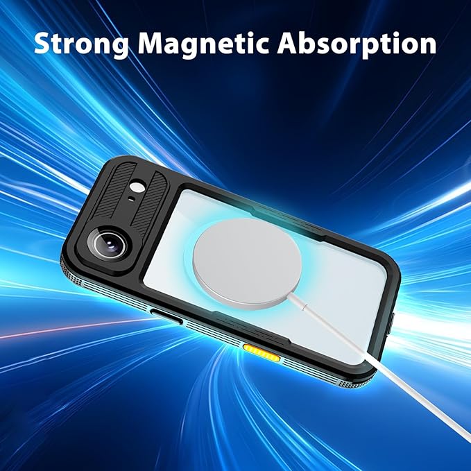 Waterproof Phone Case Compatible with iPhone 17 Air, IP68 Waterproof Shockproof Dust-Proof Phone Case with Built in Screen Protector, Full Body Protective Case (Black, 17 Air)