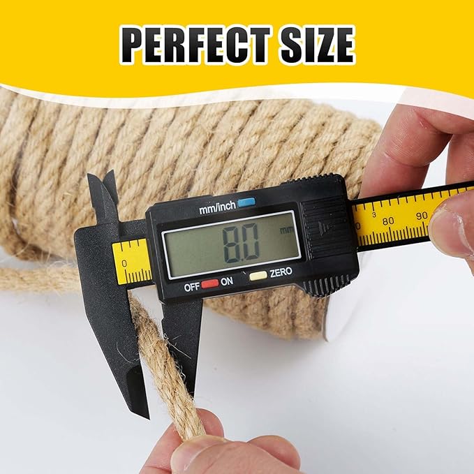 Natural Jute Twine, 8MM x 100FT Jute Rope Roll, Heavy Duty Thick Twine for Cat Scratching Post, Bundling, Gardening and DIY Crafts