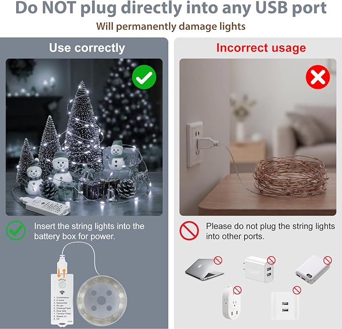 HXWEIYE Rechargeable Fairy Lights with Remote & DIY Timer, 33ft 100LED Battery Operated Twinkle String Lights, 8 Modes Decor Light for Bedroom Indoor Wedding Dorm Christmas Tree Party (White)