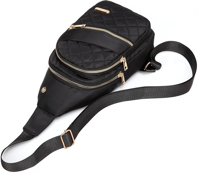 AOSTIHOT Small Sling Backpack for Women, Chest Bag Daypack Crossbody for Travel Sport Running Hiking Black
