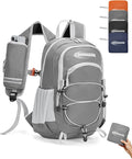 CROSSGEAR Packable Hiking Backpack, 24L RFID Lightweight Foldable Daypack, Nylon Fabric, Multiple Pocket, Water-Resistant for Men Women Travel Outdoor, Gray