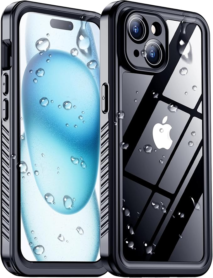 2025 New Designed for iPhone 15 Case Waterproof, [Military Grade Shockproof][Glass Camera Protector & Built-in Screen Protector][IP68 Underwater][Dustproof][Dropproof] Full Phone Case 6.1"
