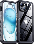 2025 New Designed for iPhone 15 Case Waterproof, [Military Grade Shockproof][Glass Camera Protector & Built-in Screen Protector][IP68 Underwater][Dustproof][Dropproof] Full Phone Case 6.1"