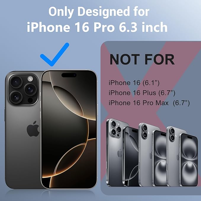 Red2Fire for iPhone 16 Pro Case Waterproof, [Built-in Screen Protector & Camera Protector][Compatible with MagSafe][Full Body Shockproof][IP68 Waterproof][Dustproof] Phone Case 6.3" Black/Clear