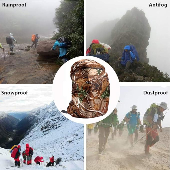 Waterproof Backpack Rain Cover with Anti Slip Buckle Strap for Camping, Hiking, Traveling, Hunting, Biking, 15-80L