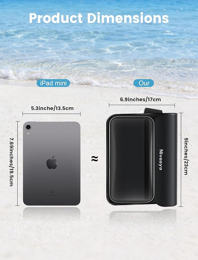 Niveaya IPX8 Waterproof Fanny Pack for Men Women, Large Capacity Touch Screen Dry Bag for Kayaking, Paddle Boarding, Waterpark & Swimming Essentials, Adjustable Waist Strap Pouch for Cell Phone