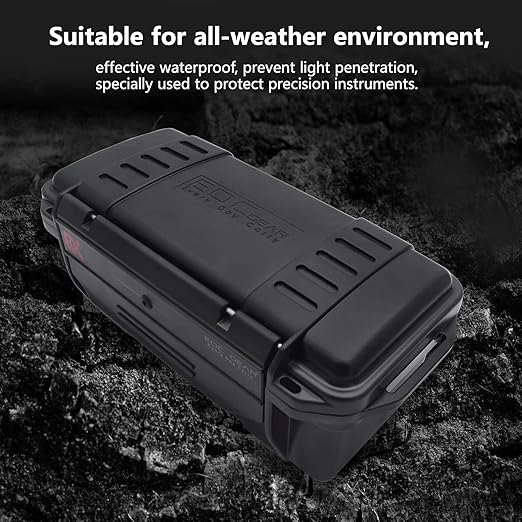 SEIWEI Outdoor Sealed Waterproof Safety Case Plastic Tool Dry Storage Box For Electronic Equipment Camping Outdoor Tool - Professional Waterproof Box(C), Black (MMZ-HA5272C-RT)