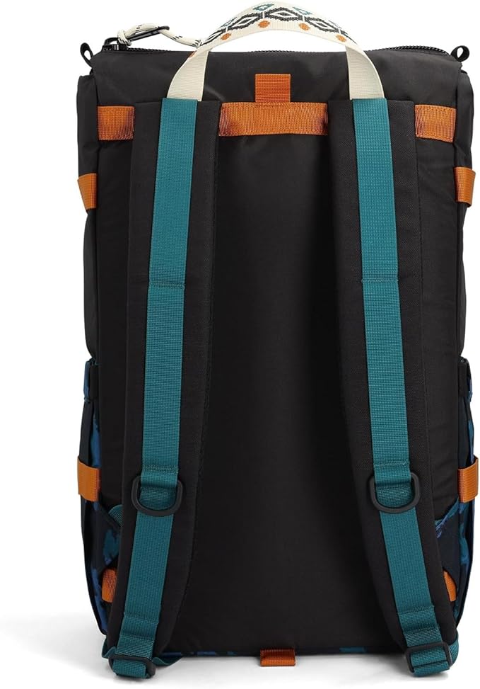 Topo Designs Rover Pack Classic - Laptop Tablet Daypack for Commutes, Day Trips, Hikes, Iconic Denver Design, PFAS-Free, Fair Trade, BlueSign Backpack (Black/Tectonic)
