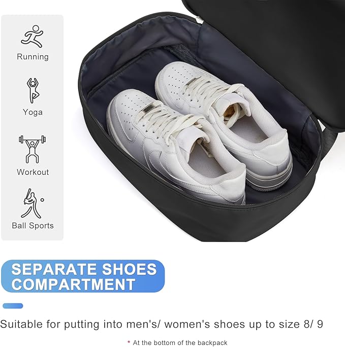 coofay Gym Backpack For Women Waterproof Sports Backpack With Shoe Compartment Lightweight Travel Backpacks Small Gym Bag Dance Volleyball Backpacks