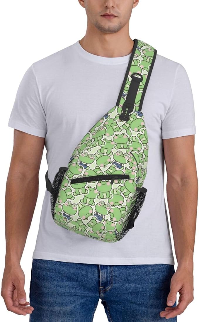 Cute Frog Sling Bag For Women Men Fashion Backpack Crossbody Frogs Shoulder Bag Sling Backpack Chest Bag Travel Hiking Casual Sport Daypack