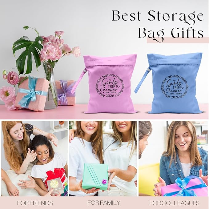 2Pcs Girls Trip Gifts Wet Dry Bag, Beach Wet Bag Favors, Aloha Bags Sunscreen Bags Swimsuit Toiletry Travel Essentials For Women, Beach Travel Gym Laundry bags for Dirty Diaper Swimsuit Gifts